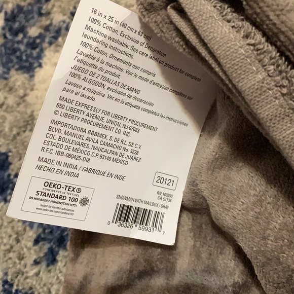 vintage Christmas snowman Thick kitchen hand towels set of two - Picture 2 of 2